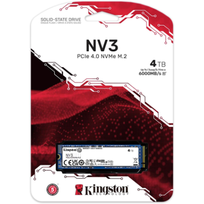 قرص تخزين كينقستون 4 تيرابايت موديل NV3 M.2 2280 وسرعة تصل الى 6000 ميجابايت