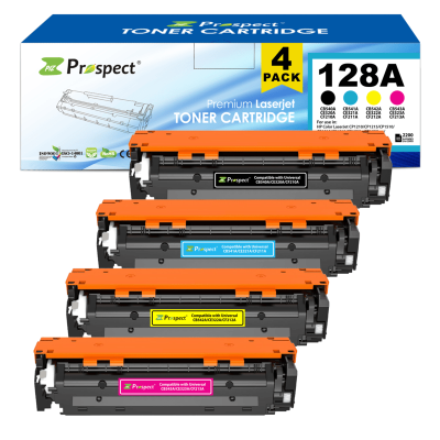  بروسبكت 128A طقم CF320A CF321A CF322A CF323A مجموعة احبار متوافقة ( اسود، أزرق، أصفر، أرجواني، 4-عبوات )