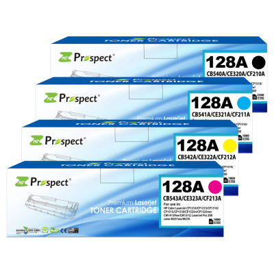  بروسبكت 128A طقم CF320A CF321A CF322A CF323A مجموعة احبار متوافقة ( اسود، أزرق، أصفر، أرجواني، 4-عبوات )