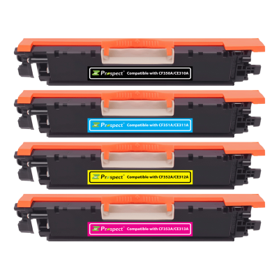  بروسبكت 130A طقم CF350A CF351A CF352A CF353A مجموعة احبار متوافقة ( اسود، أزرق، أصفر، أرجواني، 4-عبوات )