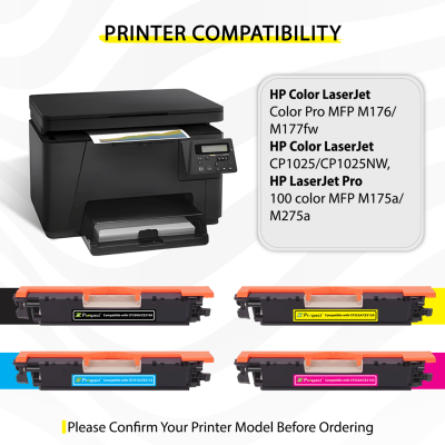  بروسبكت 130A طقم CF350A CF351A CF352A CF353A مجموعة احبار متوافقة ( اسود، أزرق، أصفر، أرجواني، 4-عبوات )