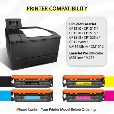  بروسبكت 131A طقم CF210A CF211A CF212A CF213A مجموعة احبار متوافقة ( اسود، أزرق، أصفر، أرجواني، 4-عبوات )