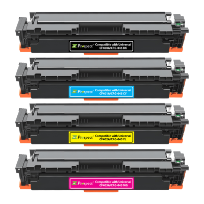  بروسبكت 201A طقم CF400A CF401A CF402A CF403A مجموعة احبار متوافقة ( اسود، أزرق، أصفر، أرجواني، 4-عبوات )
