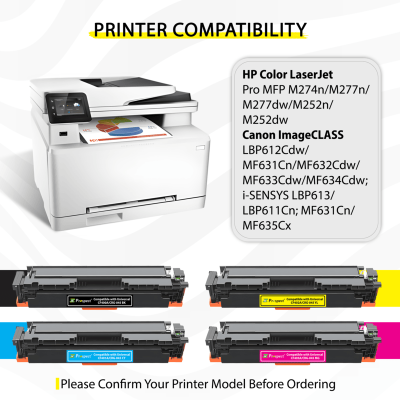  بروسبكت 201A طقم CF400A CF401A CF402A CF403A مجموعة احبار متوافقة ( اسود، أزرق، أصفر، أرجواني، 4-عبوات )