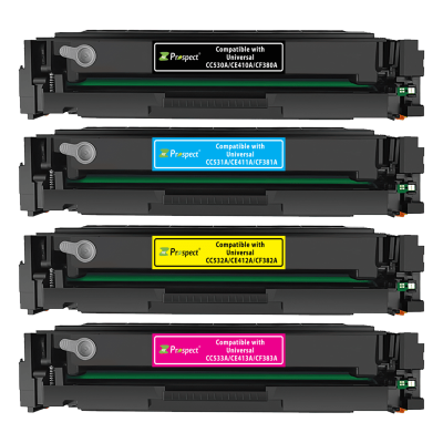  بروسبكت 205A طقم CF530A CF531A CF532A CF533A مجموعة احبار متوافقة ( اسود، أزرق، أصفر، أرجواني، 4-عبوات )