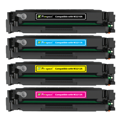  بروسبكت 207A طقم W2210A W2211A W2212A W2213A مجموعة احبار متوافقة ( اسود، أزرق، أصفر، أرجواني، 4-عبوات )